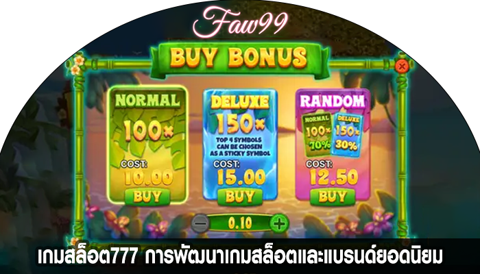 เกมสล็อต777 การพัฒนาเกมสล็อตและแบรนด์ยอดนิยม